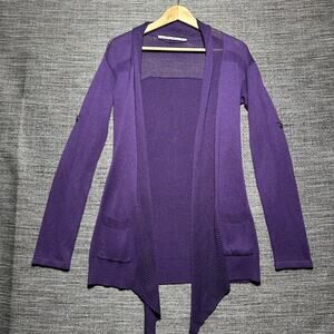 Athleta Bamboo Cashmere Cardigan Sweater Women's One Size Purple 819282